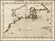 New England, Mid-Atlantic, Southeast and Canada Map By Girolamo Ruscelli