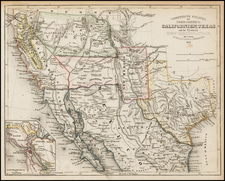 Texas, Southwest, Rocky Mountains, Mexico and California Map By Joseph Meyer