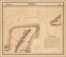 Mexico and Caribbean Map By Philippe Marie Vandermaelen