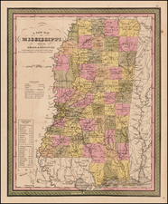 South and Mississippi Map By Samuel Augustus Mitchell