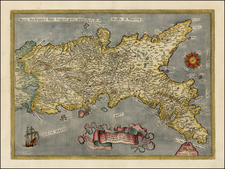 Italy Map By Abraham Ortelius