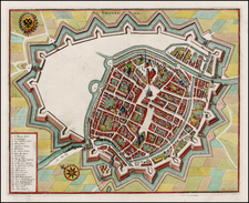 Netherlands Map By Matthaus Merian