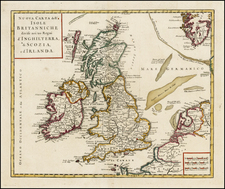 British Isles Map By Giambattista Albrizzi