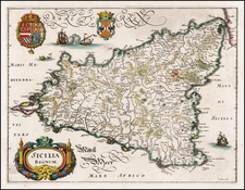 Italy and Balearic Islands Map By Matthaeus Merian