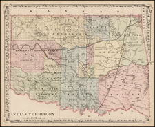 Plains, Oklahoma & Indian Territory and Southwest Map By Samuel Augustus Mitchell Jr.