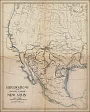 Texas, Plains, Southwest, Rocky Mountains, Mexico, Baja California and California Map By Herbert Eugene Bolton