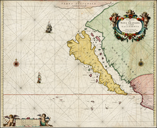 Southwest, North America, Baja California, Pacific and California Map By Pieter Goos