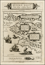 Polar Maps, Alaska, Pacific, California and Canada Map By Cornelis de Jode