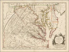 Mid-Atlantic and Southeast Map By Gilles Robert de Vaugondy