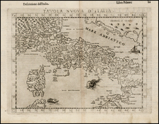 Italy and Balearic Islands Map By Girolamo Ruscelli