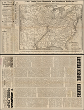 South, Midwest, Plains and Asia Map By St. Louis, Iron Mountain  &  Southern Railway