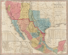 Texas, Plains, Southwest, Rocky Mountains, Mexico, Baja California and California Map By Henry Schenk Tanner