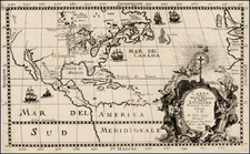 United States, Midwest and North America Map By Louis de Hennepin