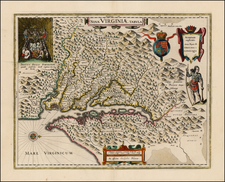 Mid-Atlantic and Southeast Map By Willem Janszoon Blaeu