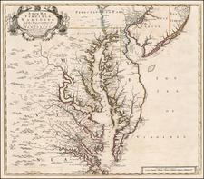 Mid-Atlantic, Maryland, Delaware, Southeast and Virginia Map By John Senex