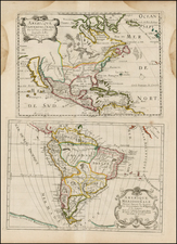 Texas, Midwest, Plains, Southwest, North America, South America and California Map By Pierre Moullart-Sanson