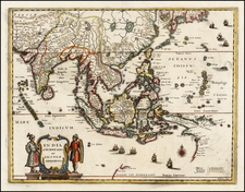 China, India, Southeast Asia, Philippines and Oceania Map By Matthaus Merian