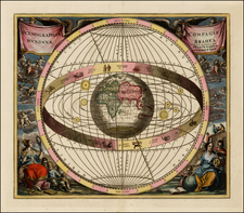 World, Eastern Hemisphere, Celestial Maps and Curiosities Map By Andreas Cellarius  &  Gerard & Leonard Valk