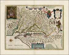 Mid-Atlantic and Southeast Map By Willem Janszoon Blaeu