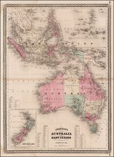 Southeast Asia, Philippines, Australia and New Zealand Map By Alvin Jewett Johnson