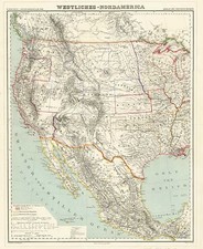 Southwest, Rocky Mountains and California Map By Dietrich Reimer  &  Heinrich Kiepert
