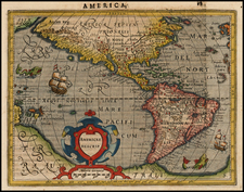 Western Hemisphere, South America and America Map By Jodocus Hondius -  Gerard Mercator