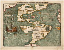 Western Hemisphere, North America, South America, Pacific and America Map By Sebastian Munster