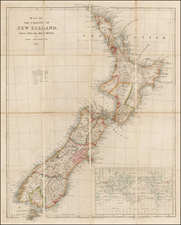 New Zealand Map By John Arrowsmith