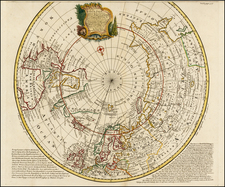 Northern Hemisphere, Polar Maps and Canada Map By Emanuel Bowen