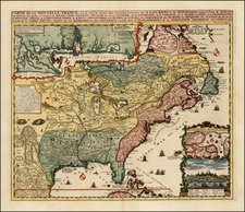 United States, Mid-Atlantic, South, Southeast, Midwest, Plains, North America and Canada Map By Henri Chatelain