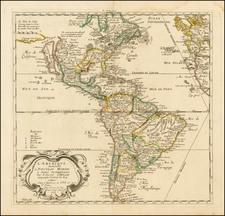 South America and America Map By Pierre Du Val