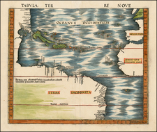 Atlantic Ocean, North America, South America and America Map By Martin Waldseemüller