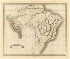 South America and Brazil Map By David Lizars