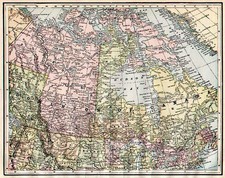 United States and Canada Map By George F. Cram