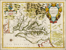 Mid-Atlantic, Maryland, Southeast and Virginia Map By John Speed