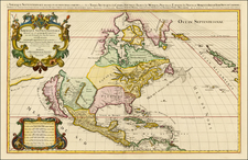 North America and California Map By Alexis-Hubert Jaillot