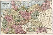 Europe and Germany Map By George F. Cram