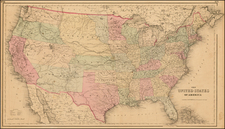 United States Map By Joseph Hutchins Colton