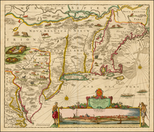 New England, Mid-Atlantic and Canada Map By Justus Danckerts