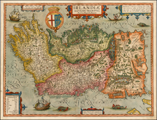 British Isles, Ireland and Balearic Islands Map By Abraham Ortelius / Johannes Baptista Vrients