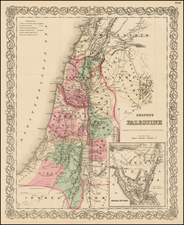 Holy Land Map By G.W.  & C.B. Colton