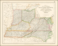 Mid-Atlantic, Southeast and Midwest Map By Henry Darwin Rogers  &  Alexander Keith Johnston
