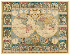 World and World Map By Jean Baptiste Louis Clouet - Louis Joseph Mondhare