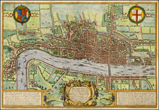 British Isles and London Map By Edward Hatton