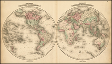 World and World Map By Benjamin P Ward  &  Alvin Jewett Johnson