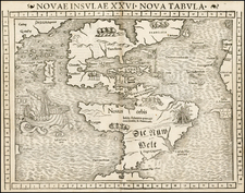 Western Hemisphere, North America, South America, Japan, Pacific and America Map By Sebastian Munster