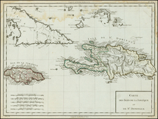 Caribbean Map By Mentelle  &  Pierre-Gilles Chanlaire