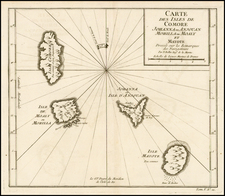 East Africa and African Islands, including Madagascar Map By Jacques Nicolas Bellin