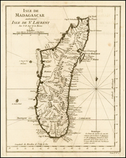 African Islands, including Madagascar Map By Jacques Nicolas Bellin