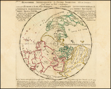 World, Northern Hemisphere, Polar Maps and California Map By Pierre Moullart-Sanson